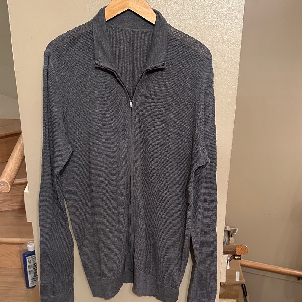 James Perse Charcoal Zip-Up Sweater